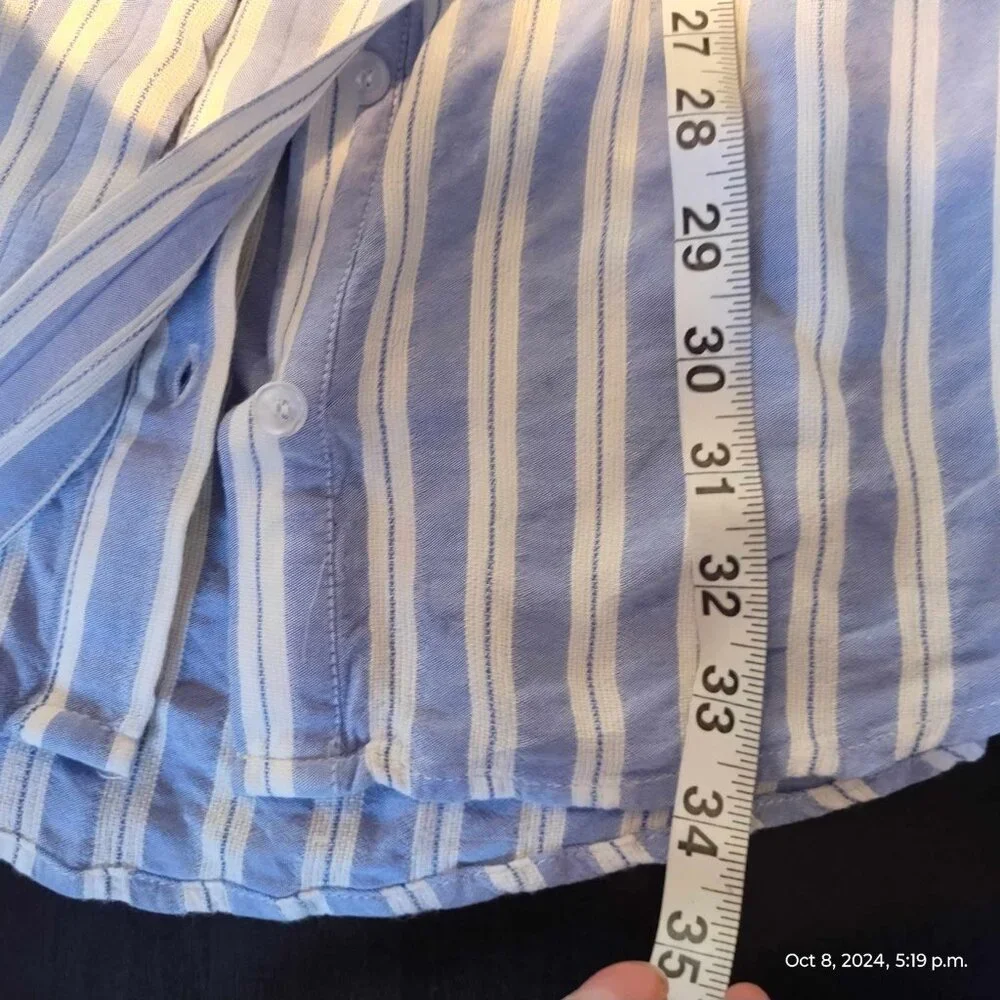 100% Rayon Shirt Dress stripe collared light so comfortable oversized Dynamite - Picture 15 of 16